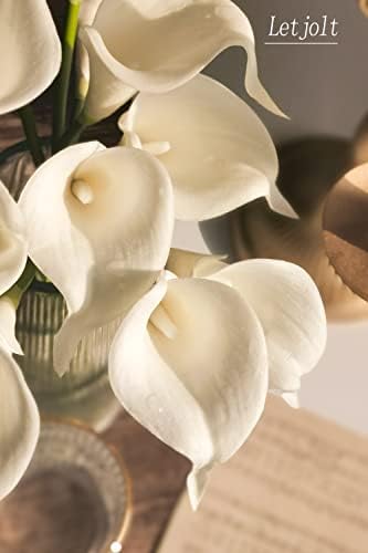 Letjolt White Artificial Calla Lily 12Pcs Realistic Flowers Bouquet
