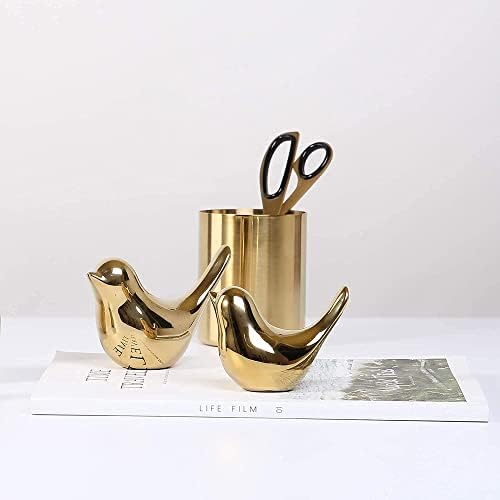 FANTESTICRYAN Small Birds Statues Home Decor, Modern Style, Gold, M&L