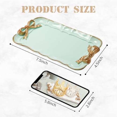Warmtree Bow Jewelry Tray, Coquette Trinket Dish, Vanity Decor