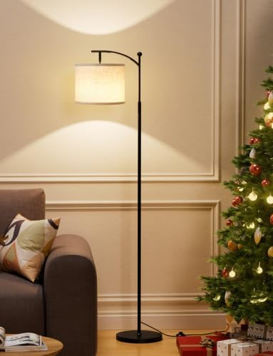 Ambimall 60" Modern Floor Lamp with Beige Shade, 9W LED Bulb
