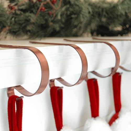 Haute Decor The Original MantleClip® Stocking Holder 4 Pack - Hang Christmas Stockings Safely and Securely from Mantels Up to 3 Inches Thick