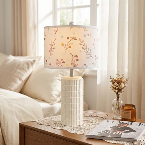 PoKat 23'' Table Lamp with Flower Lampshade for Night Stands, Birthday Gifts for Women Mom, House Warming Gifts New
