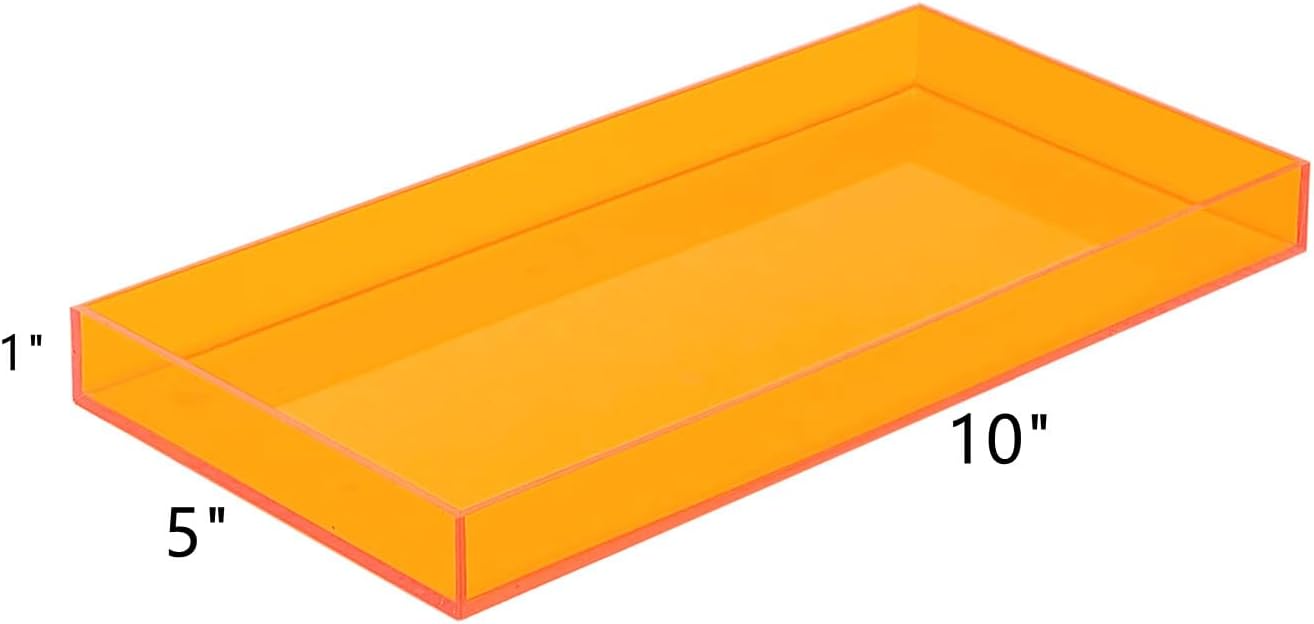Acrylic Tray Bathroom Tray for Countertop / Orange