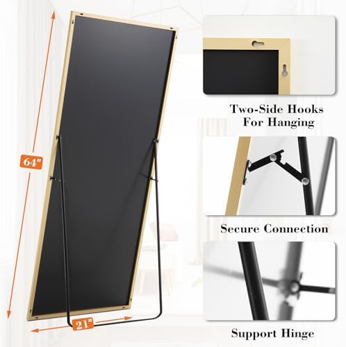 DUMOS 63"x20" Full Length Floor Mirror, Full Body Mirror