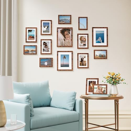 Vittanly 15 Pack Picture Frames Collage Wall Decor, Wall/Tabletop Display
