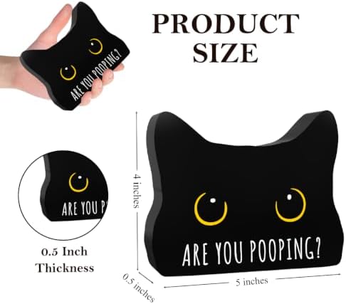Black Cat Halloween Bathroom Decor Sign, Cute Halloween Black Cat Gifts