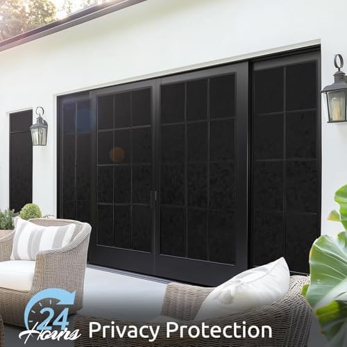 rabbitgoo Rainbow Window Privacy Film, Stained Cling, Black, 23.6" x 118.1"