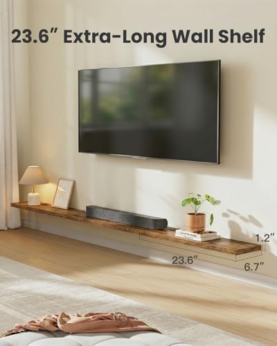 Amada 23.6" Floating Shelves for Wall Decor & Storage, Set of 3, Brown