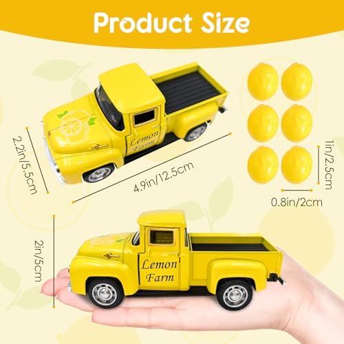 Lemon Truck Decor with Mini Fake Lemons Lemon Decorations, Yellow