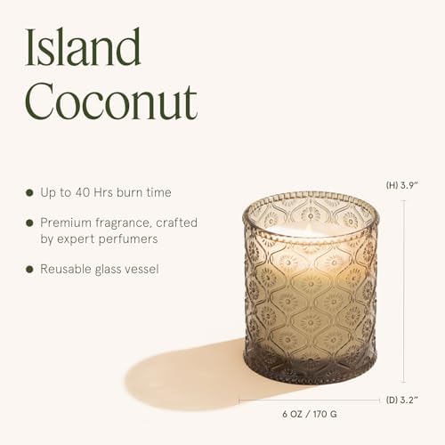 LA JOLIE MUSE Island Coconut Vanilla Scented Candles for Home, Soy, 40 Hrs