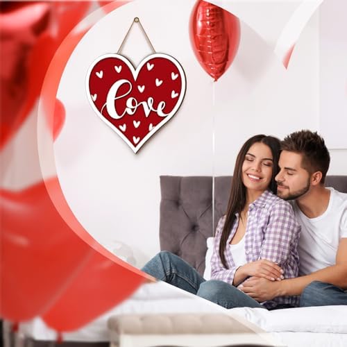 Boao Welcome Valentine's Day Wooden Door Hanging Sign Decor