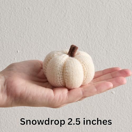 Set of 3 Multi-size Cozy Knit Pumpkins (Snowdrop Large Multi-size set)