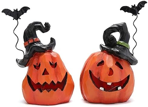 Hodao Halloween Pumpkin Decoration, Lighted Jack O Lantern Indoor,Outdoor