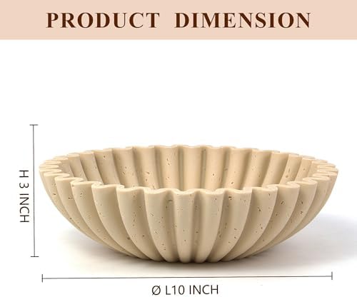 YMXYJM Large Decorative Bowl, Modern Handicraft Bowls for Home Decor, Decorative Fruit Bowl for Kitchen Counter, Ruffle