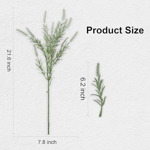 HyeFlora Artificial Outdoor Plants for Spring Summer Decoration,10PCS Fake Greenery Plants Stems Faux Rosemary Bush