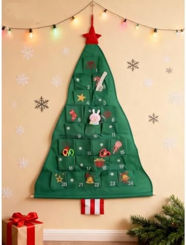 24-Pocket Tree Wall Organizer for Christmas Countdown & Home Storage