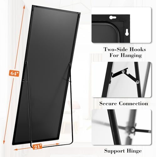 DUMOS 63"x20" Full Length Floor Mirror, Full Body Mirror