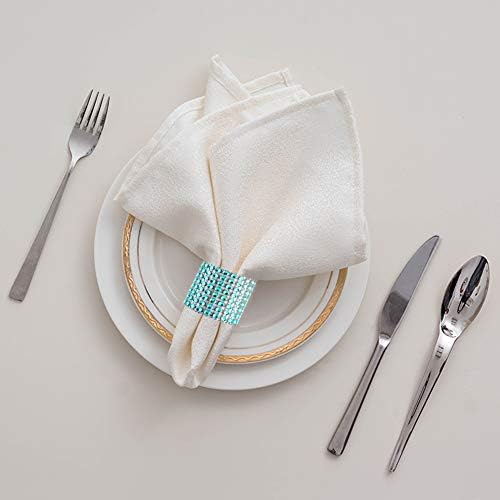 Accmor 50pcs Napkin Rings, Blue Napkin Rings Buckles