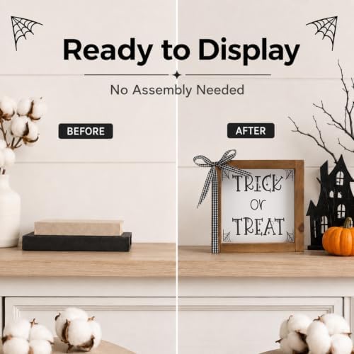 Trick or Treat Sign, Halloween Wall Table Shelf Mantle Home Decor