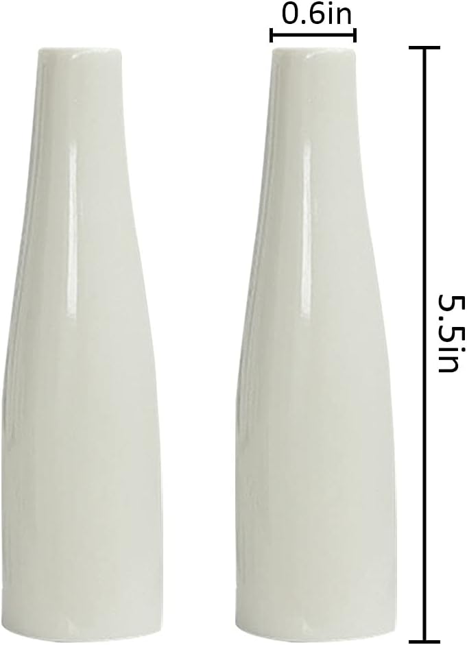 Small Ceramic Vase Flower Bud Vases Modern Minimalist Vase Mini Table Floral Vase / White / Set of 2
