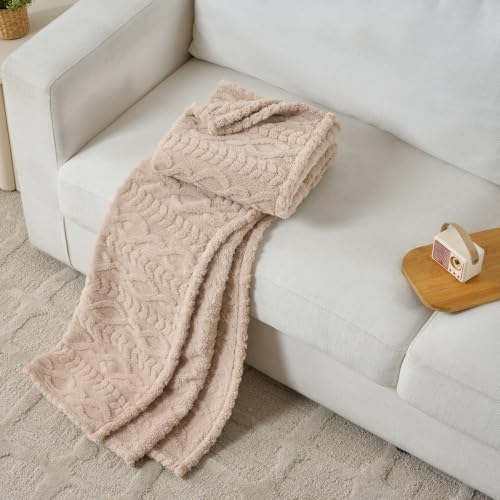 Brown Throw Blanket - Soft & Fluffy Fleece, Cute & Aesthetic, Perfect for Sofa, Couch, Chair, Bed, Living Room &