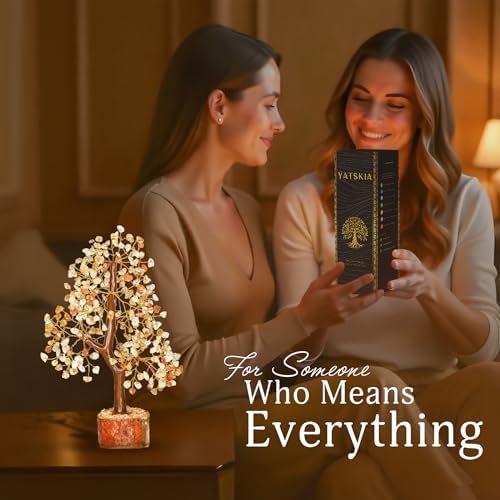 YATSKIA Citrine Tree | Gemstone Money Tree Feng Shui Crystals Decor | Bonsai Tree Decor | Feng Shui Money Tree