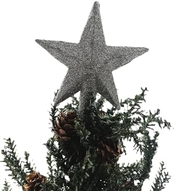 Kurt Adler 4" Petite Treasures Silver Glittered Mini Star Christmas Tree Topper - Unlit