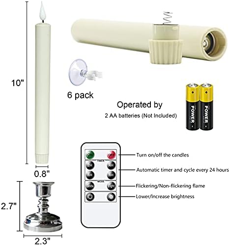 Wondise Flameless Taper Window Candles with Remote and Timer