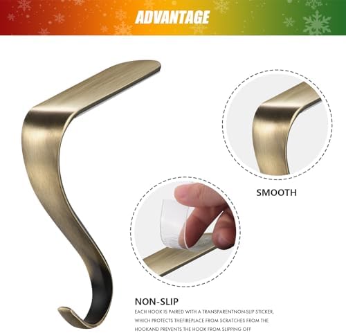 Stocking Holders for Mantle,Christmas Stocking Hooks for Fireplace