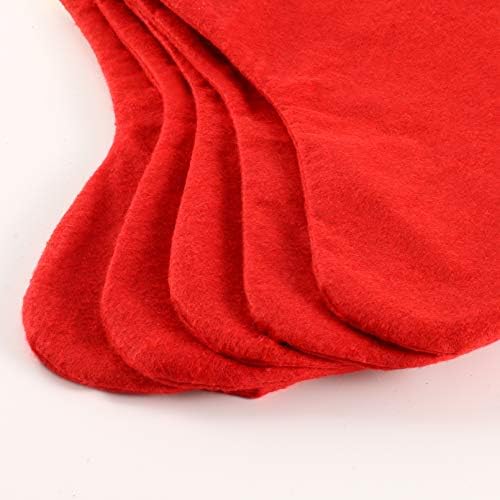 CCINEE 12pcs Felt Christmas Stockings for Christmas Fireplace Hanging Stocking Red Non-Woven Fabric with Golden Trim