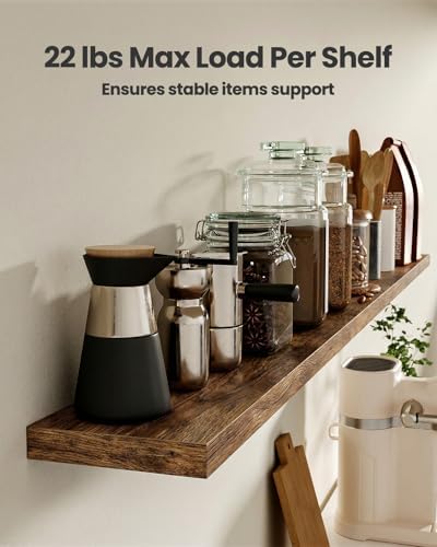 Amada 35.4" Floating Shelves for Wall Decor & Storage, Set of 3, Brown