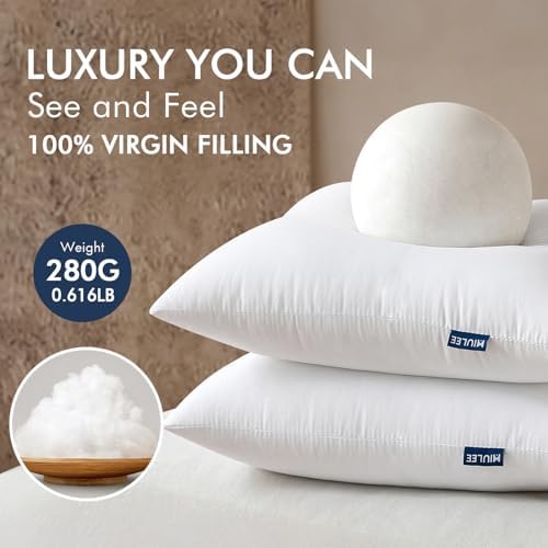 MIULEE 14x14 Throw Pillows Inserts 2 Pack, Decorative Pillows for Couch Bed