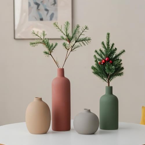 Modern Ceramic Vase Set / Green Mix Set 4