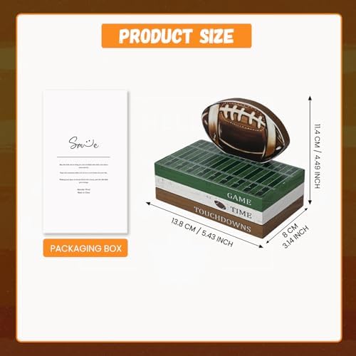 Smile Fall Wooden Decor Signs Football FALL Y'ALL Tiered Tray Tabletop Signs for Autumn Harvest Thanksgiving Game Day Decor