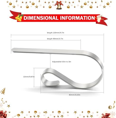 TAROSE Stocking Holders for Mantle, Christmas Stocking Holder Set of 6, Mantle Stocking Hanger Fireplace Hooks for Christmas Party Decoration Supplies(Silver)