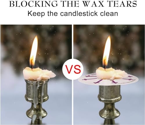 YOROXRG 100 pcs Church Candles with Drip Protectors for Devotional Candlelight Vigil Service, Unscented White 5" H X 1/2" D, No Smoke, Shabbat, Praye