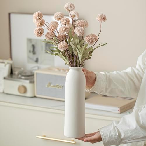 Ceramic Vase Set-3 / L Natural White / 10.3 Inch