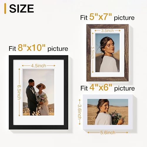 Vittanly 15 Pack Gallery Wall Frame Set, Black, Brown, White