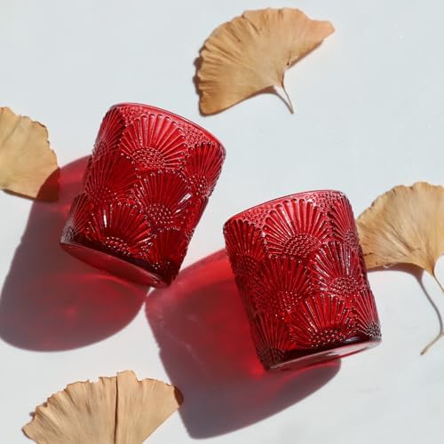 Woho 24pcs Red Votive Candle Holders Boho Style for Christmas Decorations