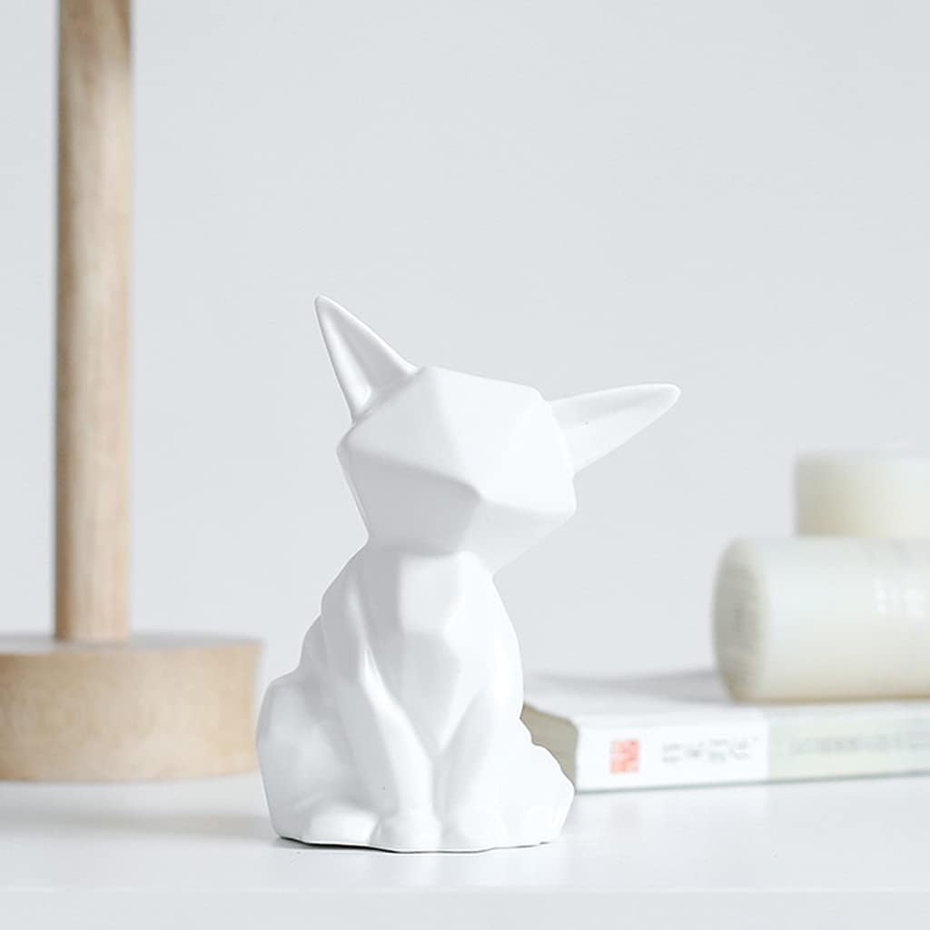 Modern Geometric Fox Statue Ornament Cafe Shopwindow Sculptures Animal Abstract Figurines Statue
