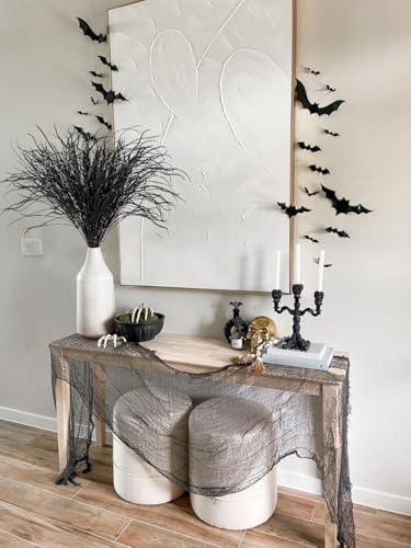 5 Pcs Halloween Picks and Sprays Black Artificial Curly Willow Branches 27.4Inch Floral Twig Stems Sticks Vase Fillers Black Halloween Ornament for Centerpieces Party Holiday Christmas Decorations