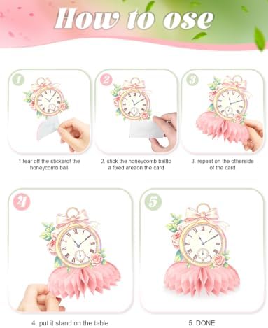 Tea Party Decorations, 9 Pcs Floral Tea Party Table Decorations for Girls