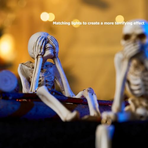 Indoor Skeleton Halloween Decor for Mantel Shelf, No Evil Figurines