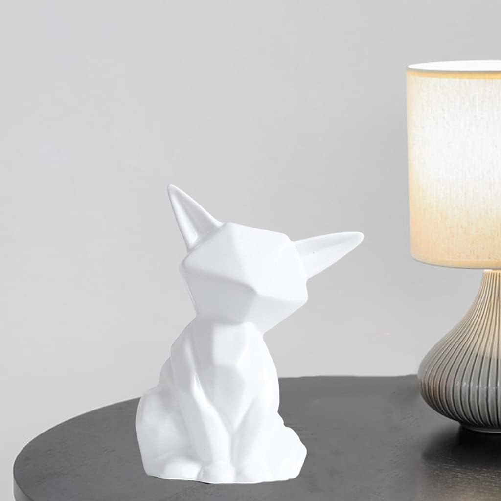 Modern Geometric Fox Statue Ornament Cafe Shopwindow Sculptures Animal Abstract Figurines Statue