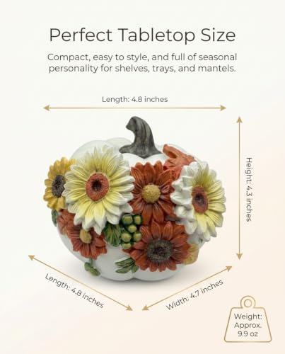 Fall Decorations for Home Floral Pumpkin Figurine Harvest Tabletop Decor