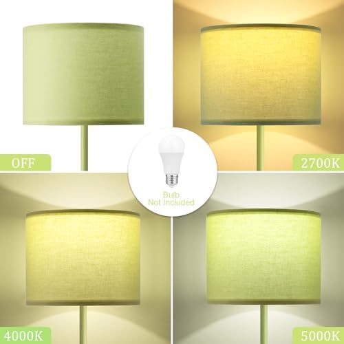 Ambimall 60'' Modern Floor Lamp with Shade, Tall Lamps for Living Room, Bedroom, Office, Dining Room, Light Green