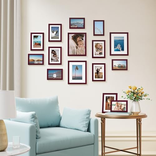 Vittanly 15 Pack Picture Frames Collage Wall Decor, Wall/Tabletop Display