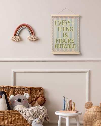 FGFK Everything Is Figureoutable Wall Art Poster Hanger Frame, Motivational Office Decor, Dopamine Positive