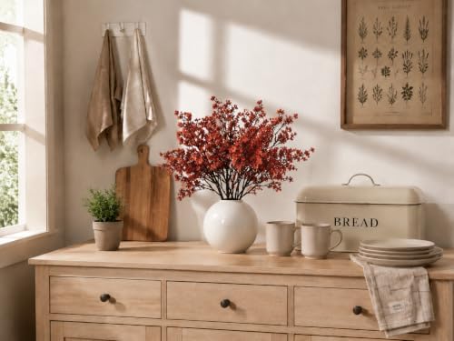 Mandy's 6 Bundles Artificial Burnt Orange Baby’s Breath Flowers