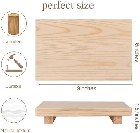 Bathroom Counter Organizer Wood Pedestal Stand Farmhouse Decorative Tray / Burlywood / 9 x 6 x 1.6